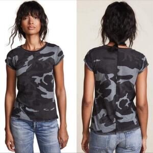 Free People We The Free Black Clare Camo Tee X Small